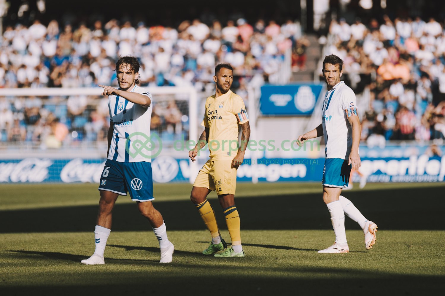 Corredera y Aitor Sanz en un partido contra Las Palmas (DEPORPRESS).