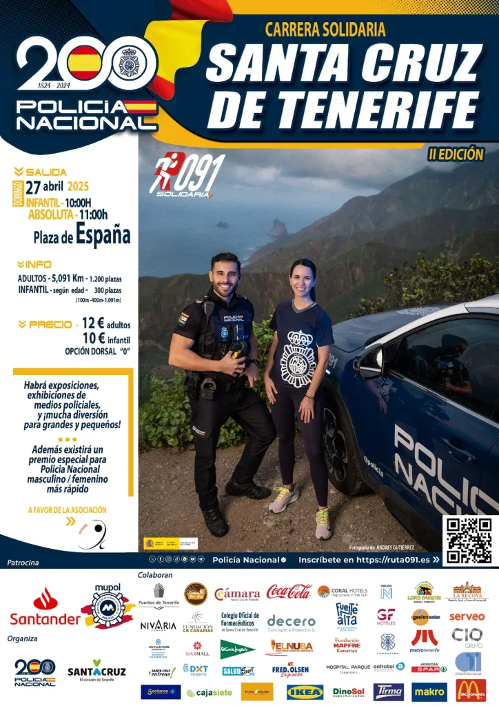 Cartel de la Ruta 091 de Santa Cruz de Tenerife 2025 (Policía Nacional)