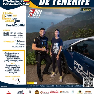 Cartel de la Ruta 091 de Santa Cruz de Tenerife 2025 (Policía Nacional)