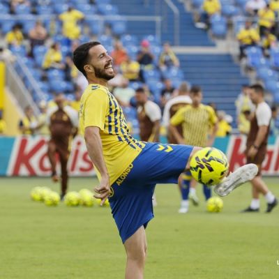 Kirian Rodríguez en un calentamiento (LA LIGA)