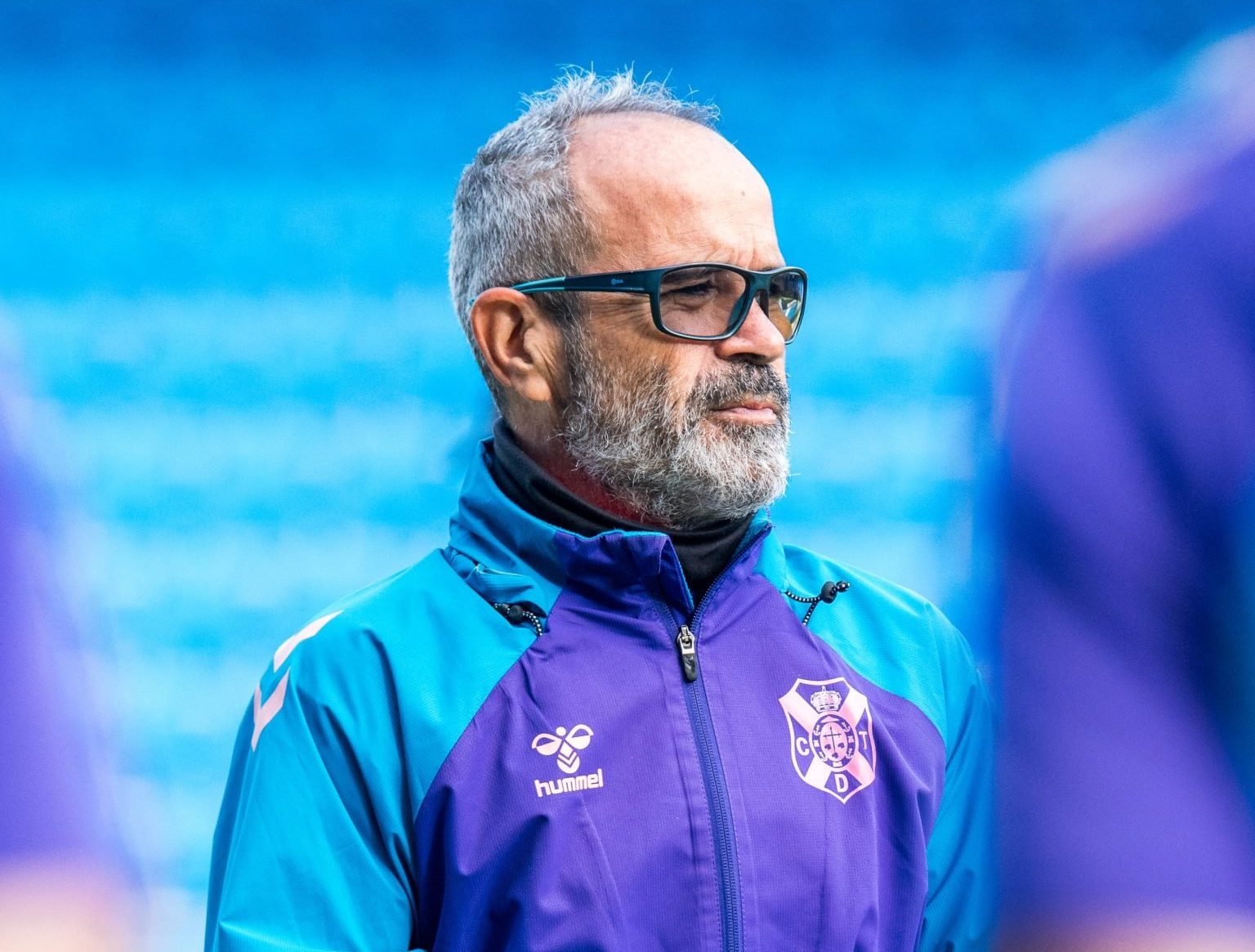 Álvaro Cervera durante un entrenamiento en el Heliodoro (CD Tenerife)