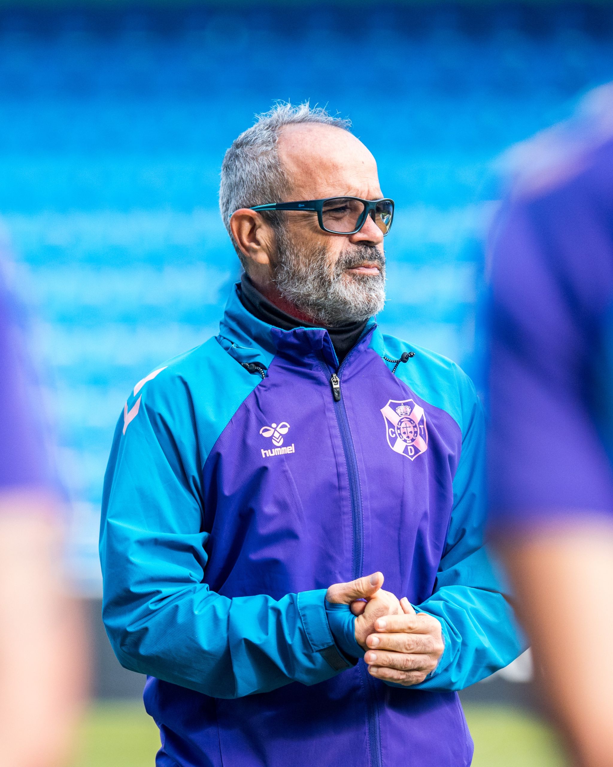 Álvaro Cervera durante un entrenamiento en el Heliodoro (CD Tenerife)