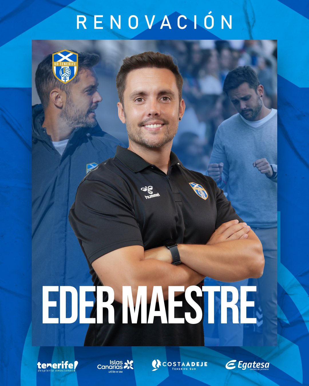 Anuncio del club acerca de la renovación de Maestre (UDCATenerife)