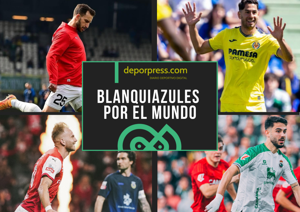 BLANQUIAZULES POR EL MUNDO (1)|Uros Racic celebra su tanto ante el Arouca (@SCBragaOficial)|Kakabadze en el calentamiento previo al partido (KS Cracovia SA)|Andrés Martín contra el Zaragoza (@realracingclub)