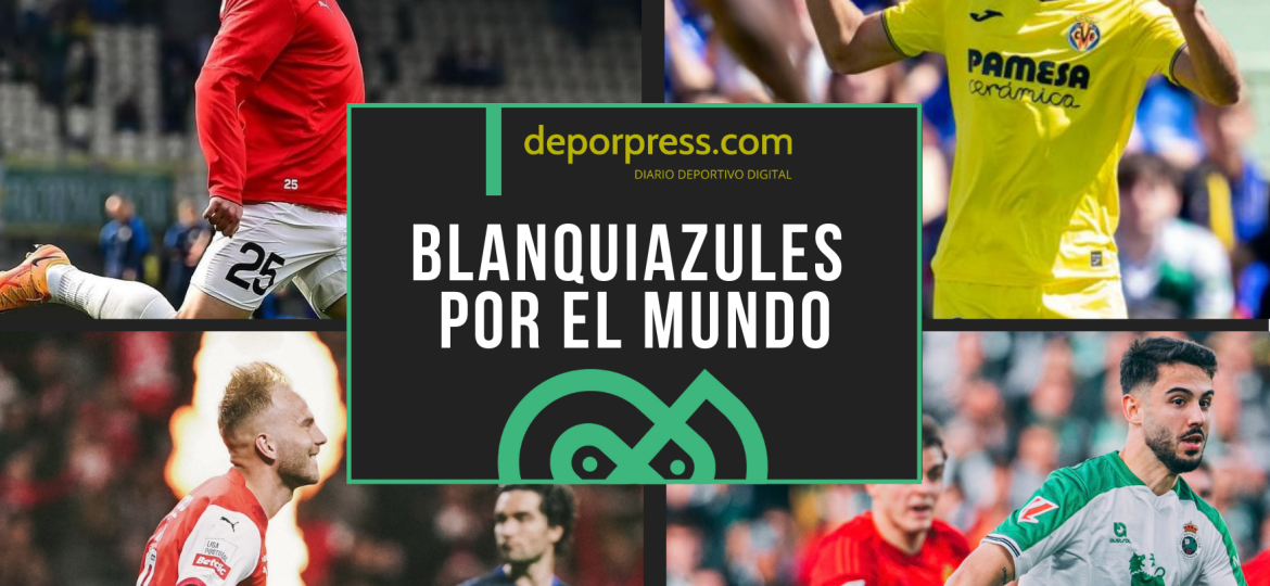 BLANQUIAZULES POR EL MUNDO (1)|Uros Racic celebra su tanto ante el Arouca (@SCBragaOficial)|Kakabadze en el calentamiento previo al partido (KS Cracovia SA)|Andrés Martín contra el Zaragoza (@realracingclub)