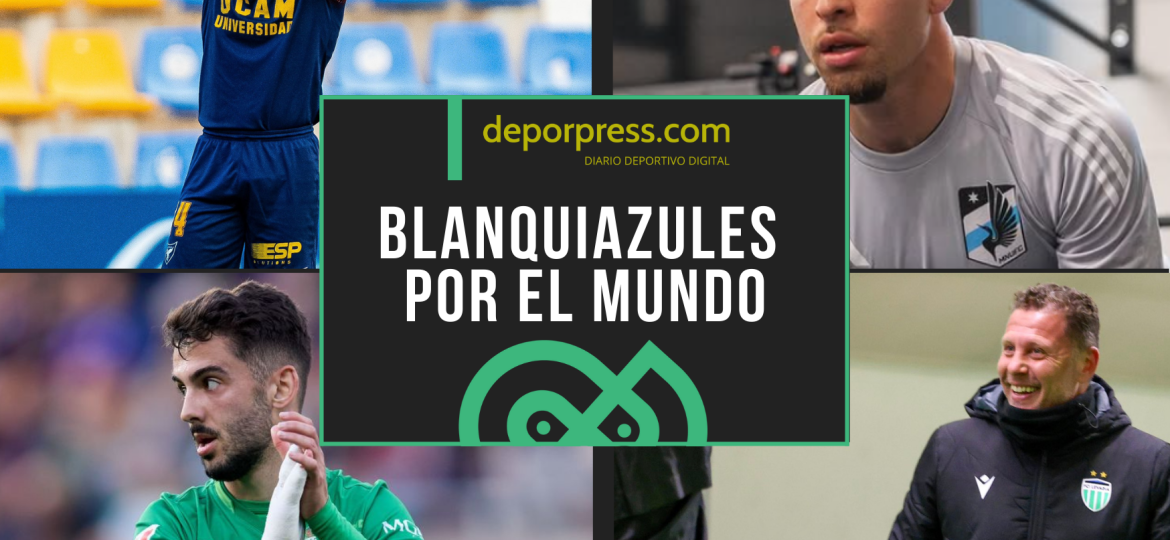 BLANQUIAZULES POR EL MUNDO (22)|Andrés Martín con el Racing de Santander (La Liga)|Pablo Hernández (@UCAMMurciaCF)|Curro Torres (@LevadiaFCI)|Sam Shashoua en el gimnasio (@sam.shash)
