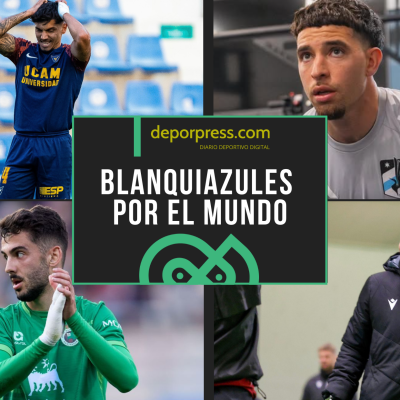 BLANQUIAZULES POR EL MUNDO (22)|Andrés Martín con el Racing de Santander (La Liga)|Pablo Hernández (@UCAMMurciaCF)|Curro Torres (@LevadiaFCI)|Sam Shashoua en el gimnasio (@sam.shash)