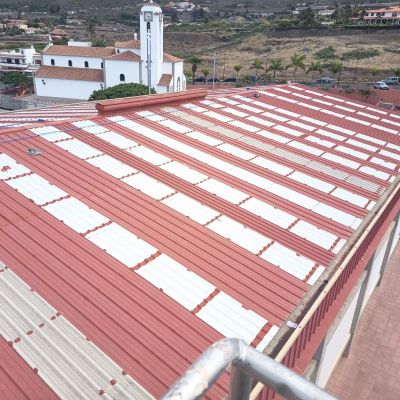 La cubierta del pabellón de Valle de Guerra tras las reformas (CEDIDA)