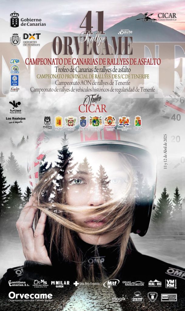 Cartel 41º Rally Orvecame Norte (Escudería Daute)|Tramos y distancias del 41º Rally Orvecame Norte (Escudería Daute)