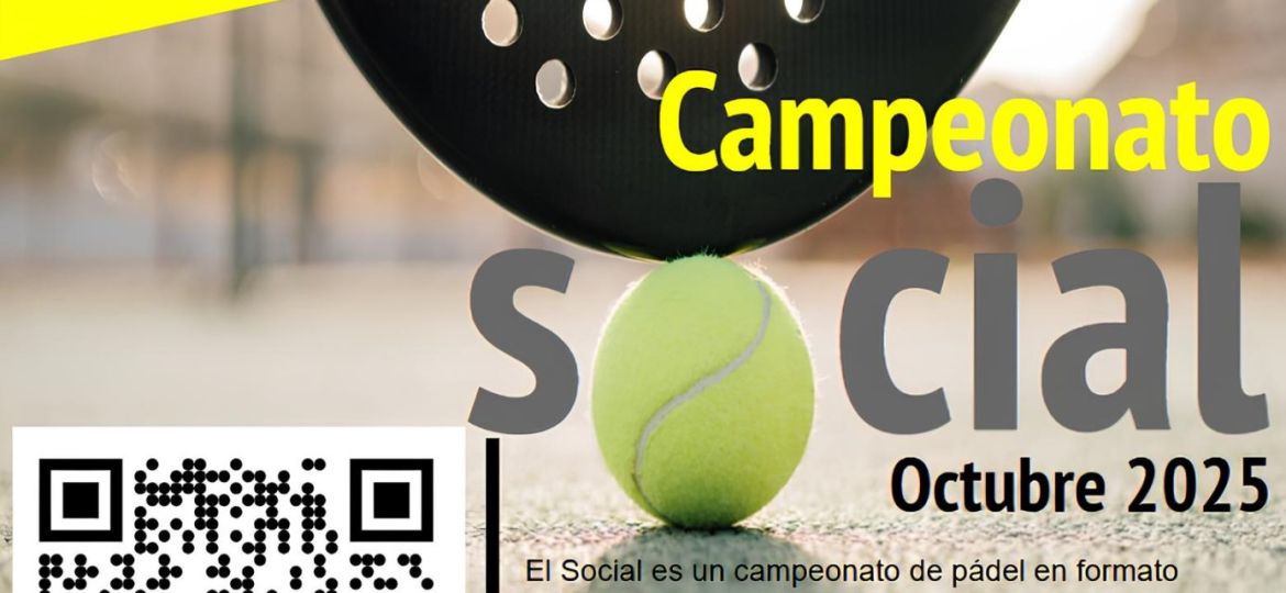 Cartel del Campeonato Social Pádel 2025 (CÍRCULO DE AMISTAD XII DE ENERO)