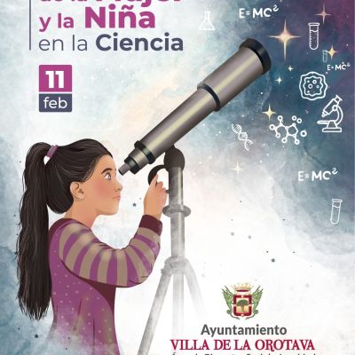 Cartel del Día ed la mujer y la niña en la ciencia (LA OROTAVA)