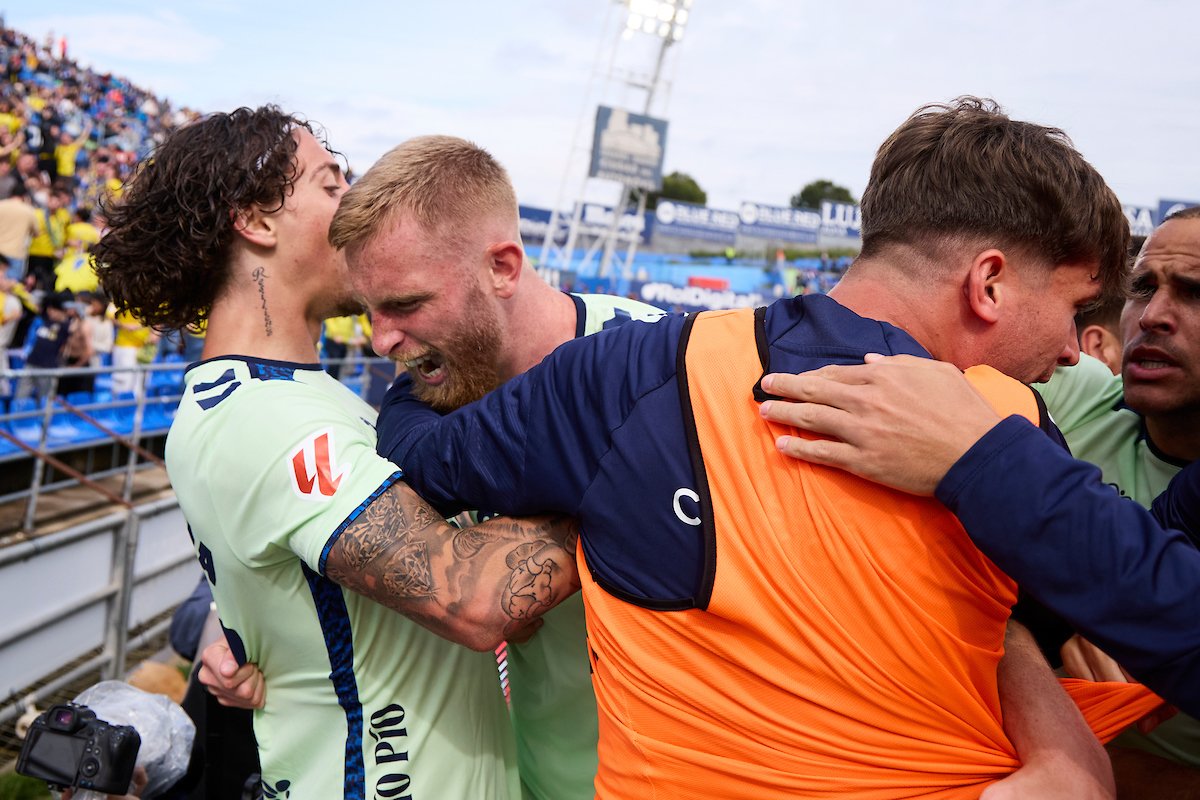 Celebración amarilla en Getafe (@UDLP_Oficial)