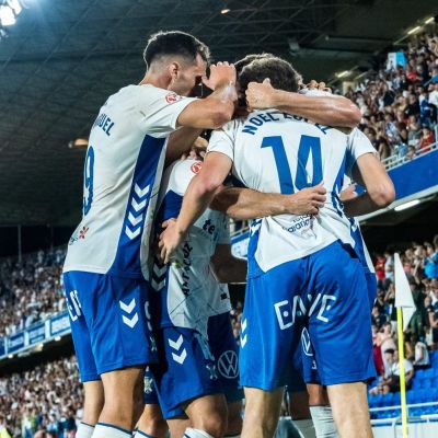 Celebración blanquiazul (CD Tenerife)