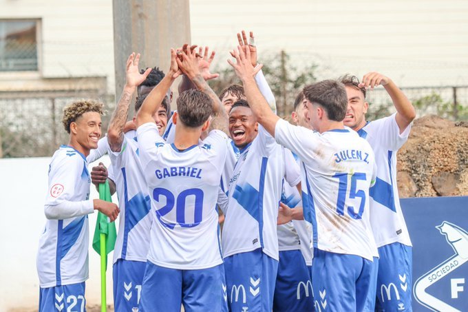 Celebración del filial blanquiazul (CD Tenerife)