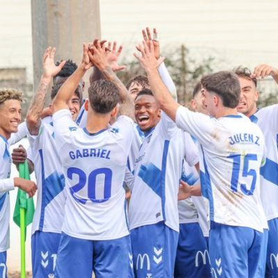 Celebración del filial blanquiazul (CD Tenerife)