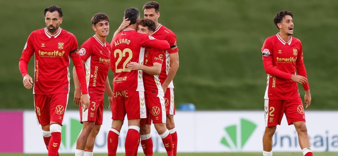 Celebración del gol de Álvaro (CD TENERIFE)
