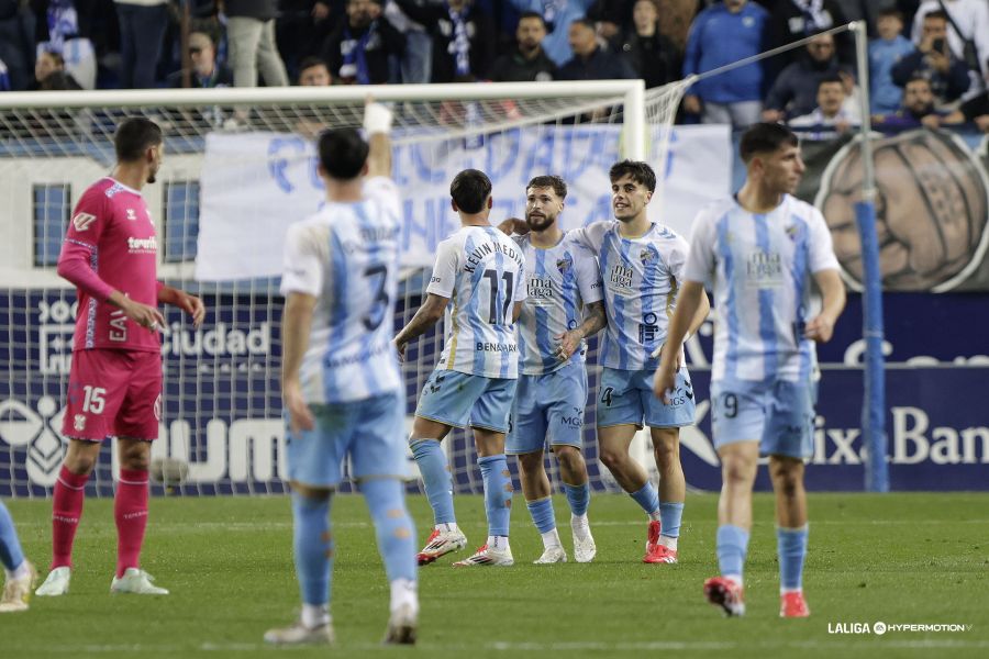 Celebración del gol del Málaga (LA LIGA)