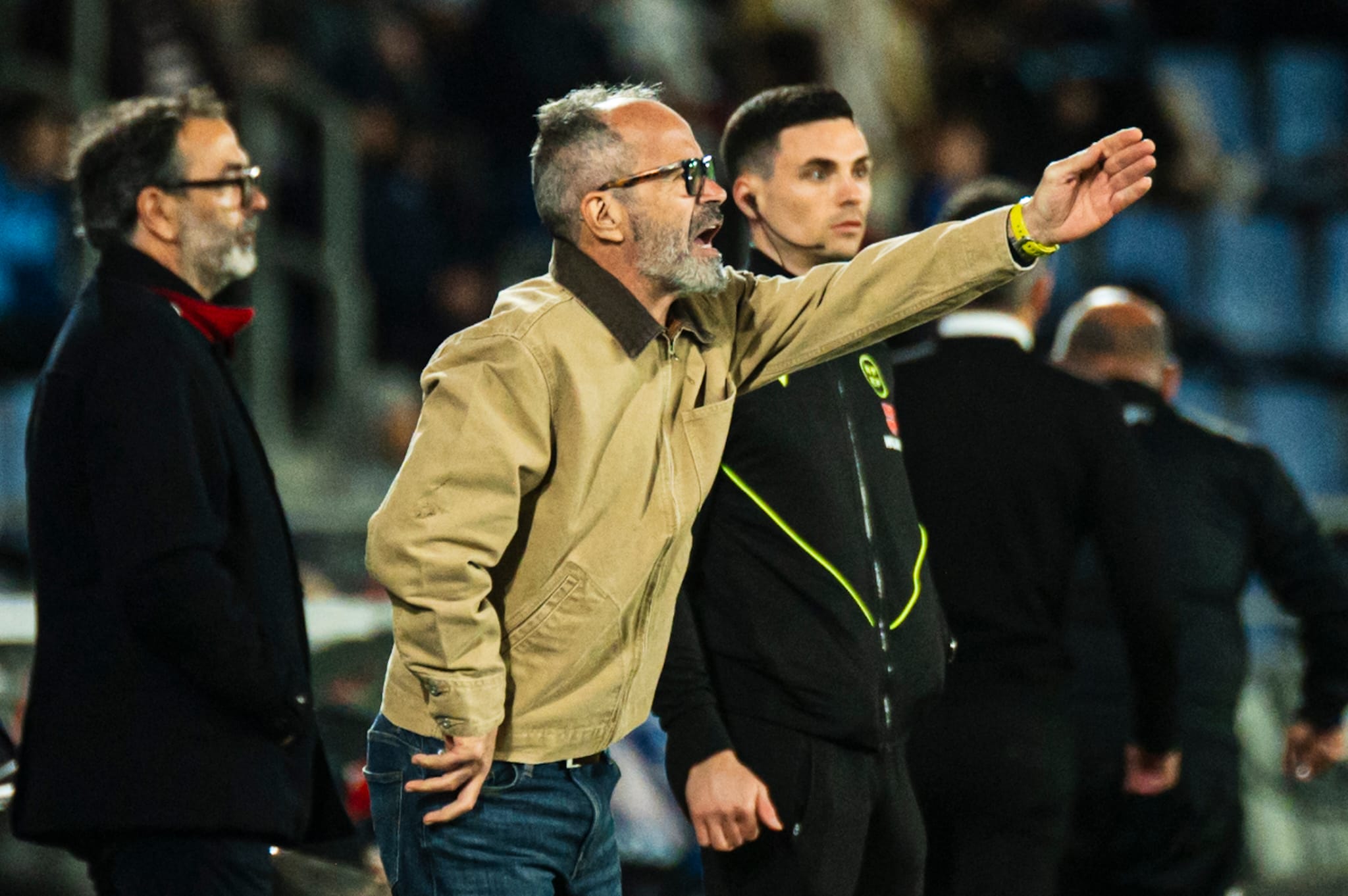 Álvaro Cervera dando instrucciones (CD TENERIFE/SAN ACOSTA).