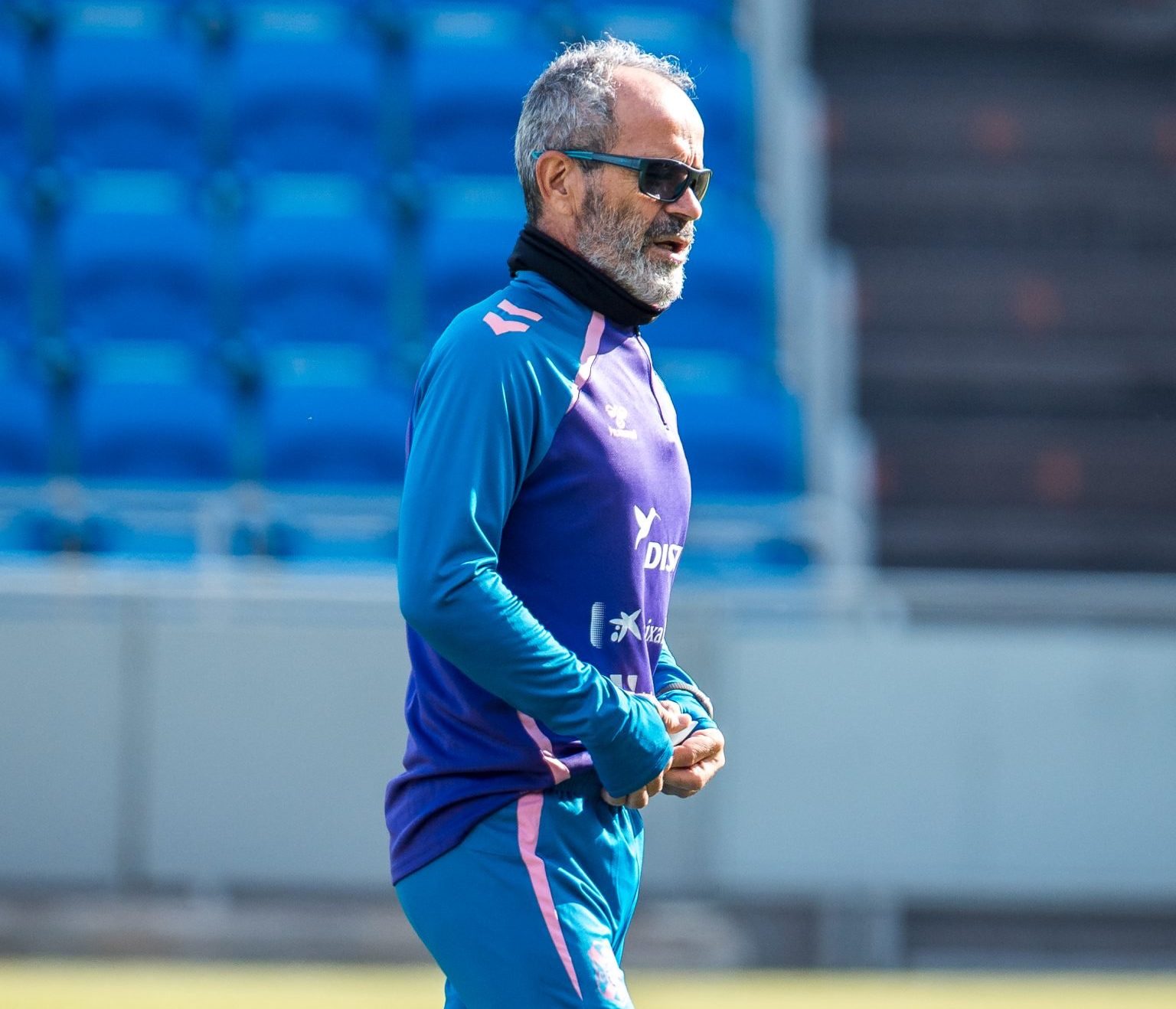 Cervera durante un entrenamiento en el Heliodoro (CD Tenerife)