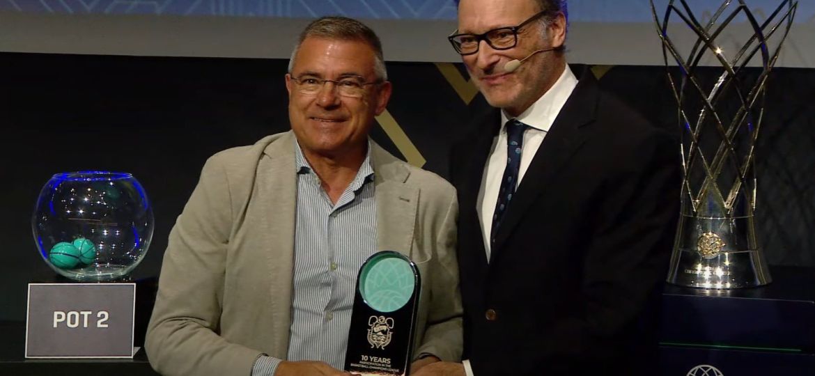 Conmemoración de la Basketball Champions League al conjunto aurinegro (@CB1939Canarias)