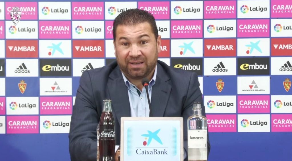 Juan Carlos Cordero en su presentación en el Real Zaragoza. (REAL ZARAGOZA)
