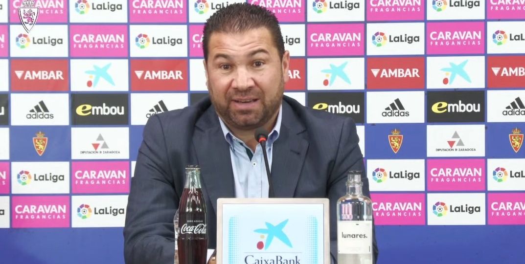 Juan Carlos Cordero en su presentación en el Real Zaragoza. (REAL ZARAGOZA)