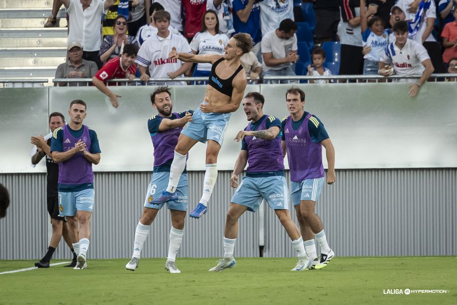 Dani Gómez celebrando el gol al Valladolid (La Liga)