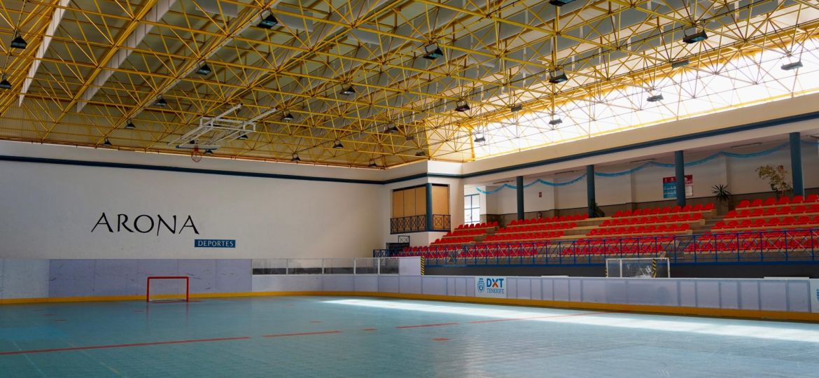 Aspecto de la reforma del pabellón de Arona. (CEDIDA)