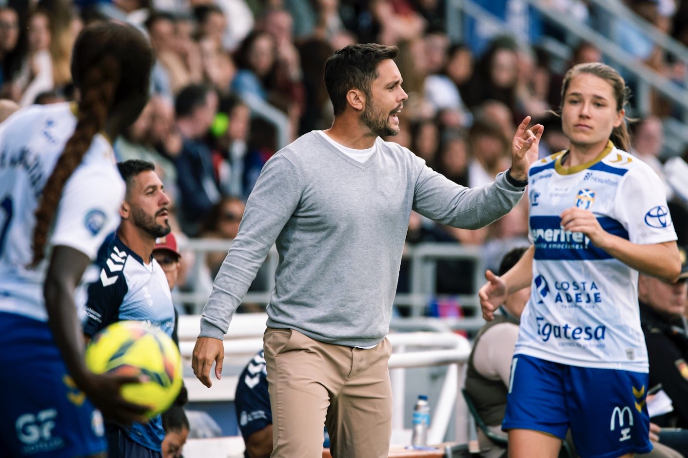 Eder Maestre durante un choque liguero (UDCATenerife)