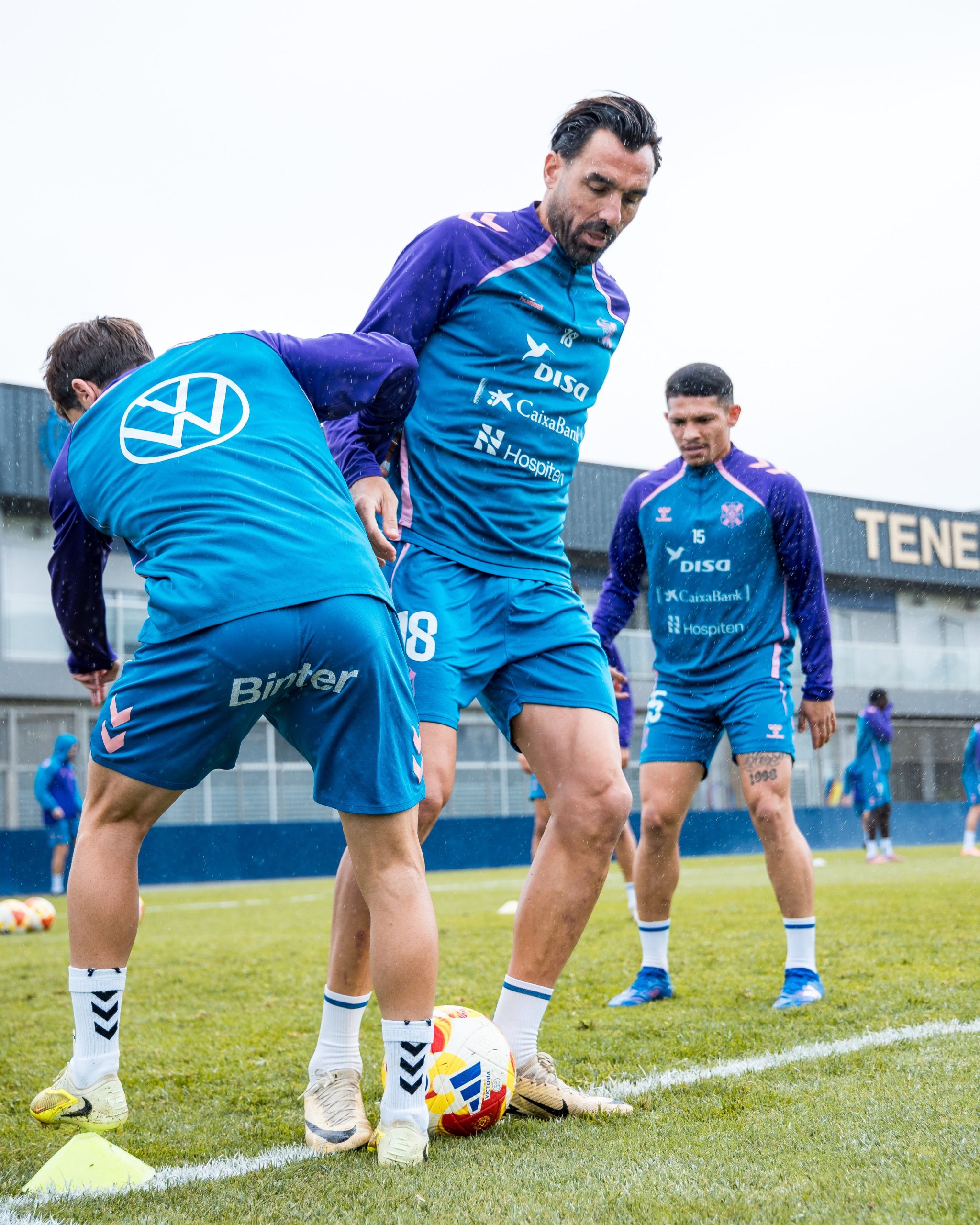 Enric Gallego durante el entrenamiento del miércoles (CD Tenerife)