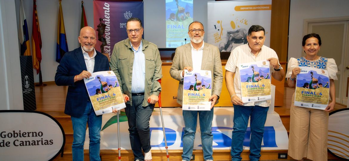 Presentación de la ‘final a cuatro’ de lucha canaria. (CEDIDA)