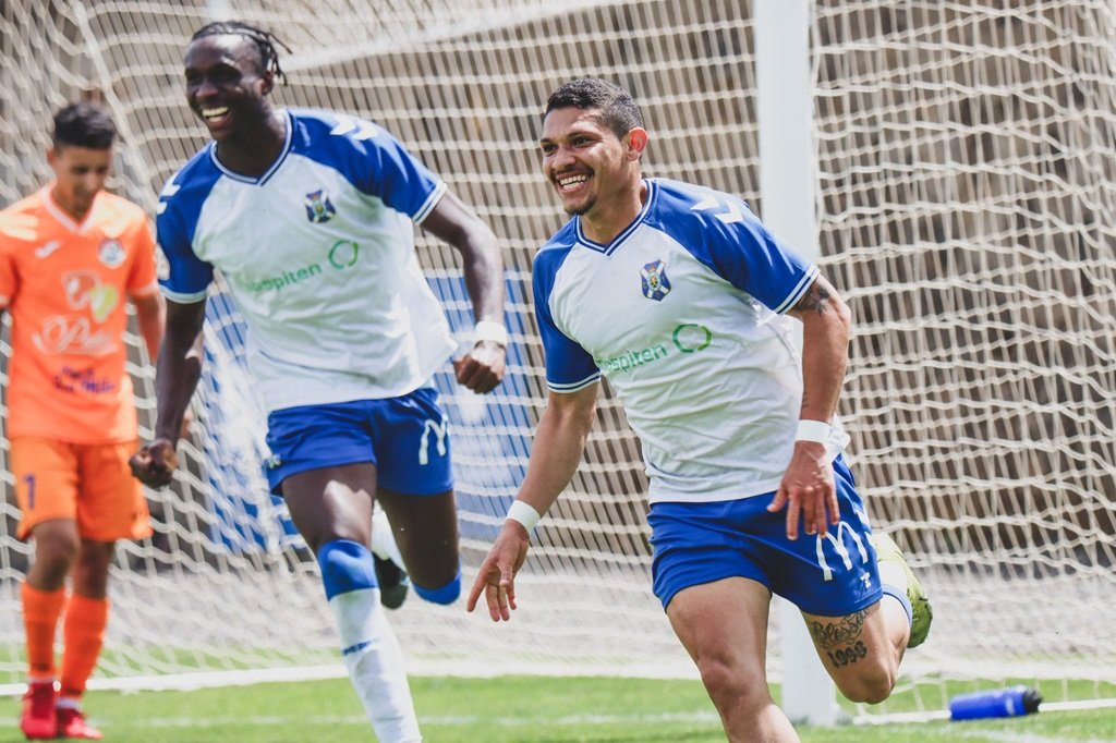 Fabricio festeja un gol con el Tenerife B (CD TENERIFE).