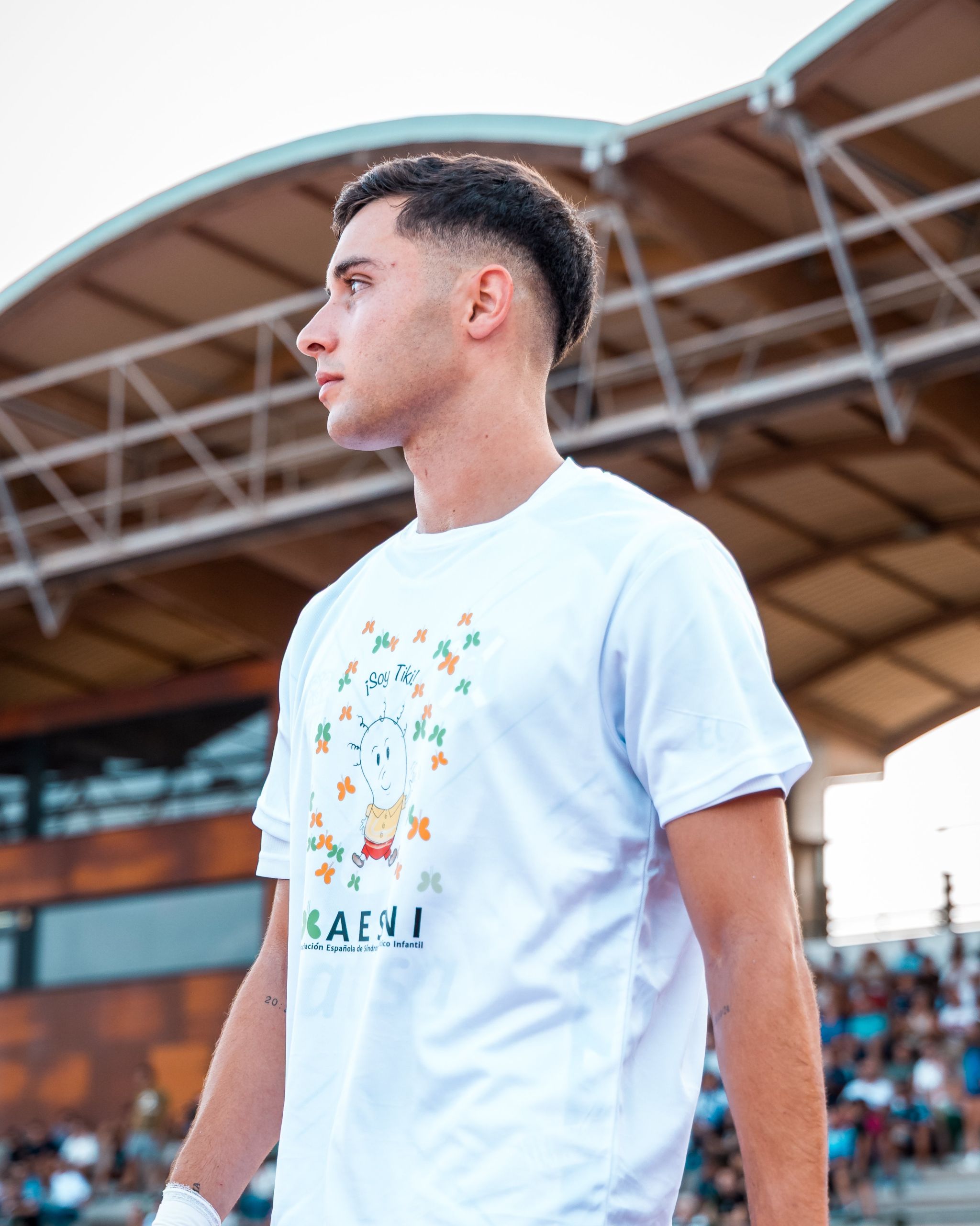 Fran Sabina antes del partido en Los Cristianos (CD Tenerife)