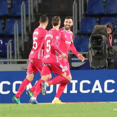 Gallego celebra su gol al Albacete (LA LIGA)
