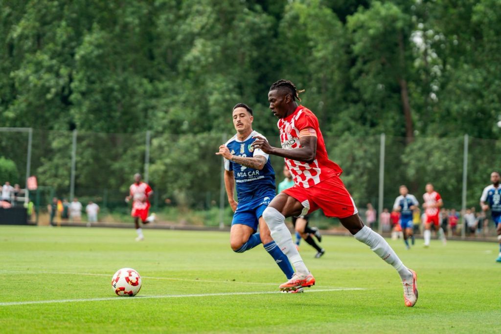 Imagen del partido entre gironís y grancanarios (@udsanfer)