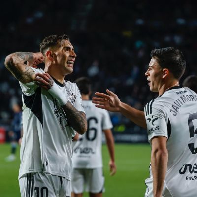 Jefté Betancor celebra su gol al Celta (Albacete Balompié)