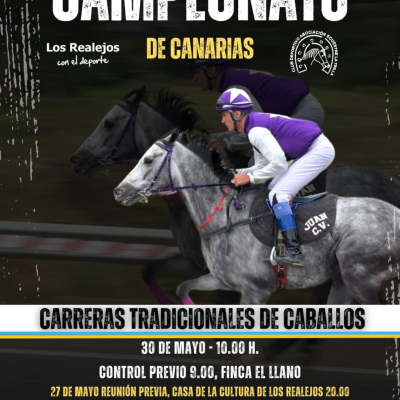 Cartel del Campeonato de Canarias de Carreras Tradicionales de Caballos de este 30 de mayo (CEDIDA)