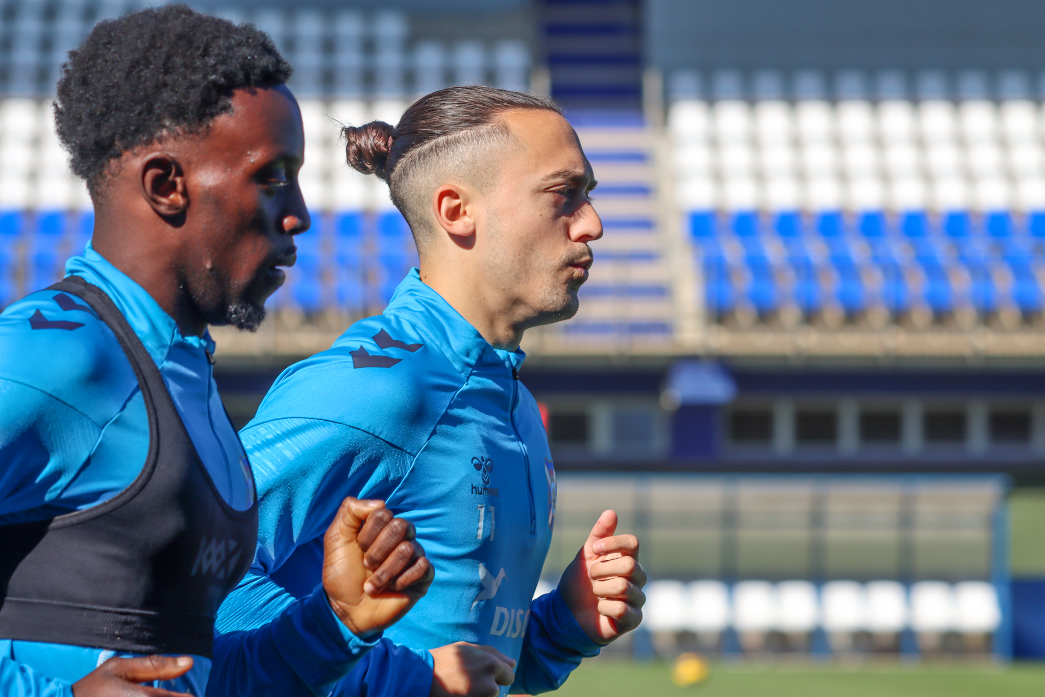Luismi y Diarra, en un entrenamiento (CD TENERIFE).