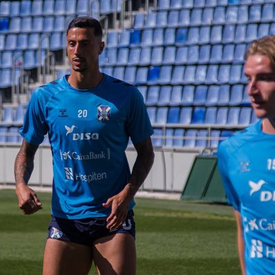 Maikel Mesa y Álex Cantero en un entrenamiento (CD Tenerife)