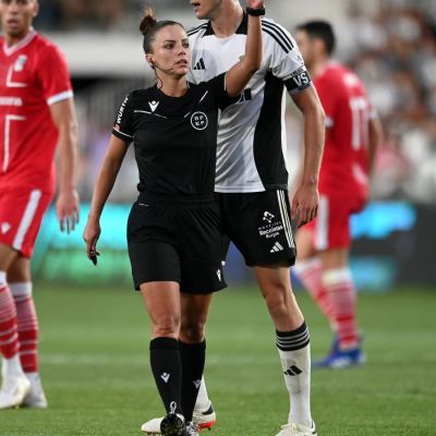 Marta Huerta de Aza en el Burgos - Cartagena de su debut en Segunda (LALIGA)
