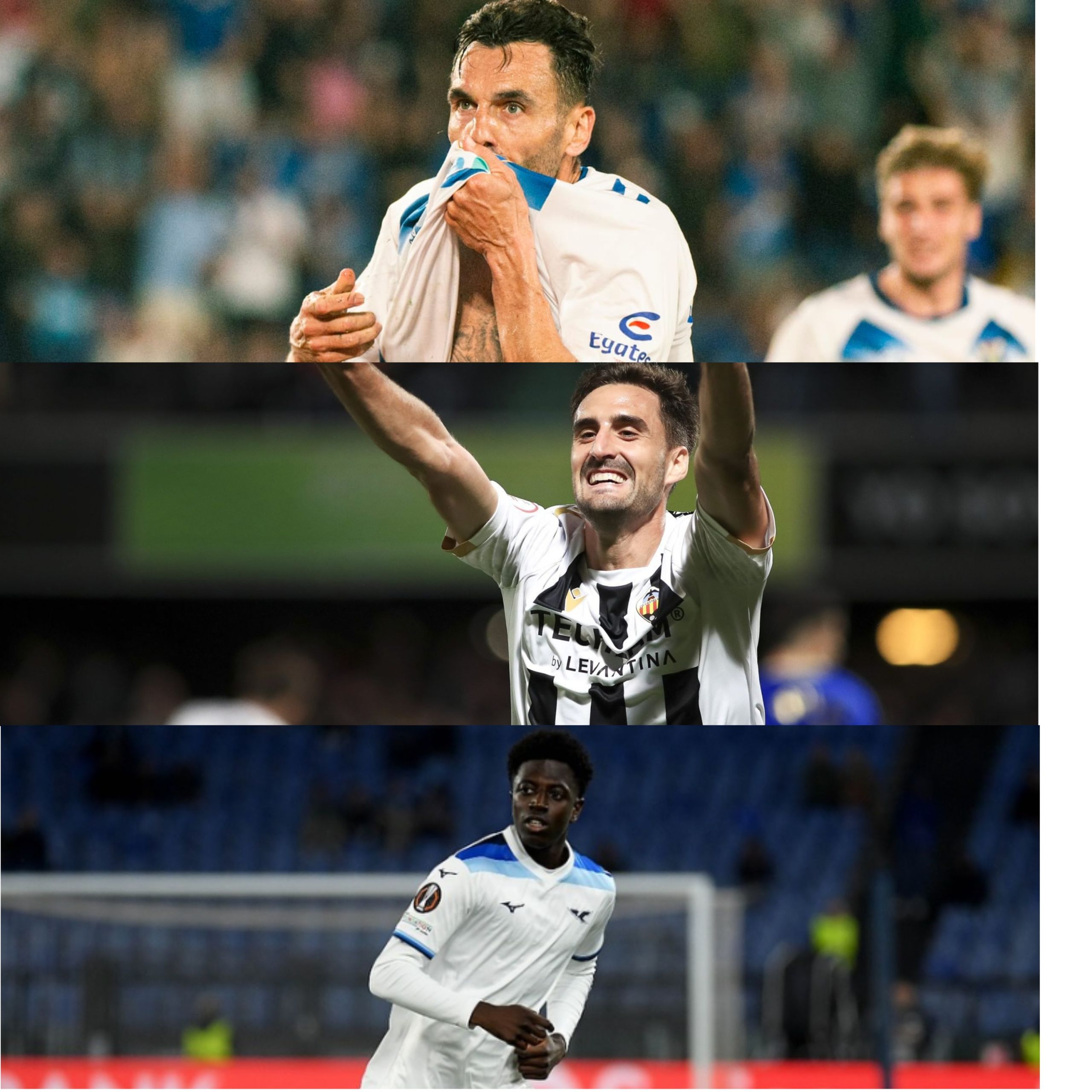 Los tres delanteros que tiene el Tenerife (CEDIDA)