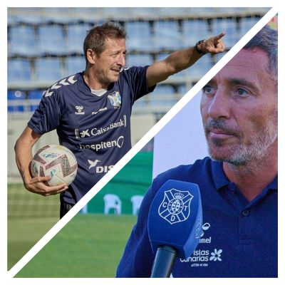 Luis Miguel Ramis y Óscar Cano en pretemporada (CD Tenerife)