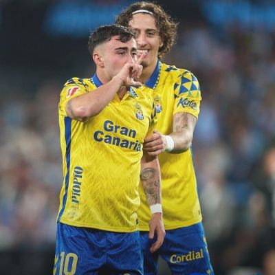 Moleiro celebrando el 1-1 en Vigo (UDLP.es)