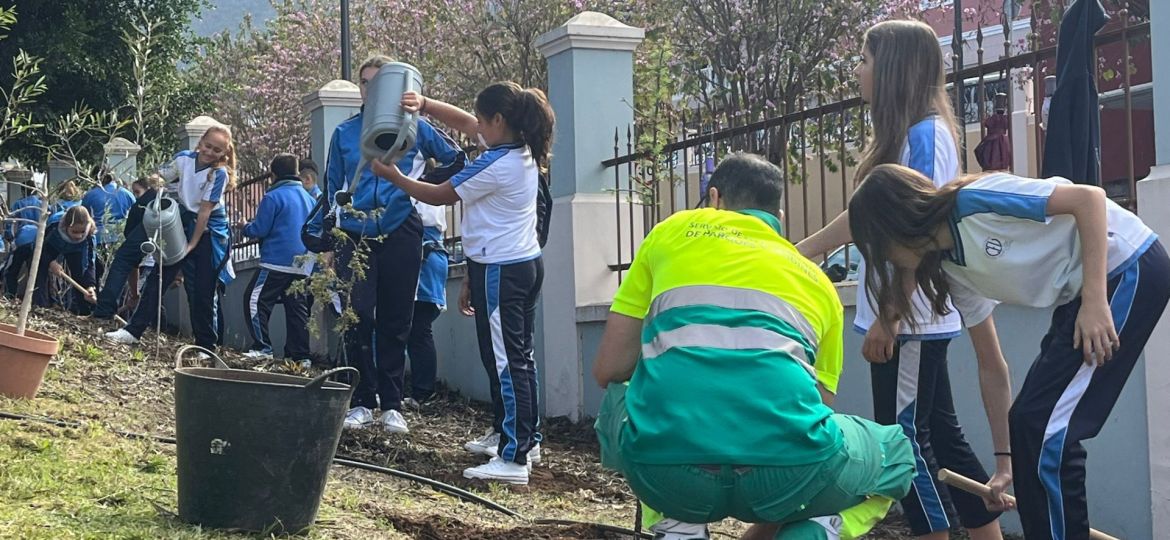 Niños en la actividad del Día del Árbol (LA OROTAVA)