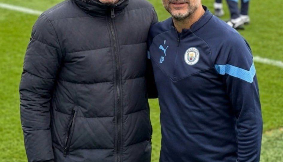 Óscar Cano junto a Pep Guardiola (ZAMORA CF)