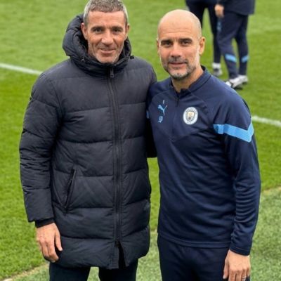 Óscar Cano junto a Pep Guardiola (ZAMORA CF)