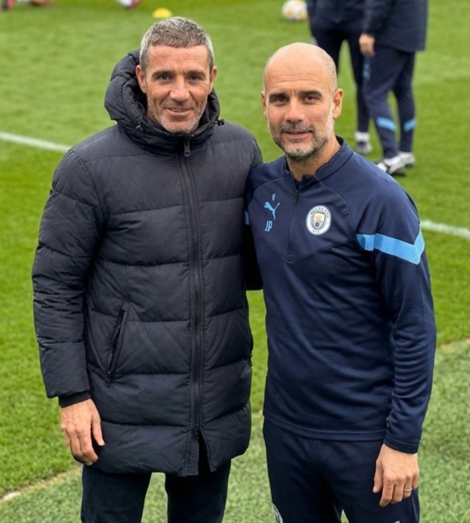 Óscar Cano junto a Pep Guardiola (ZAMORA CF)