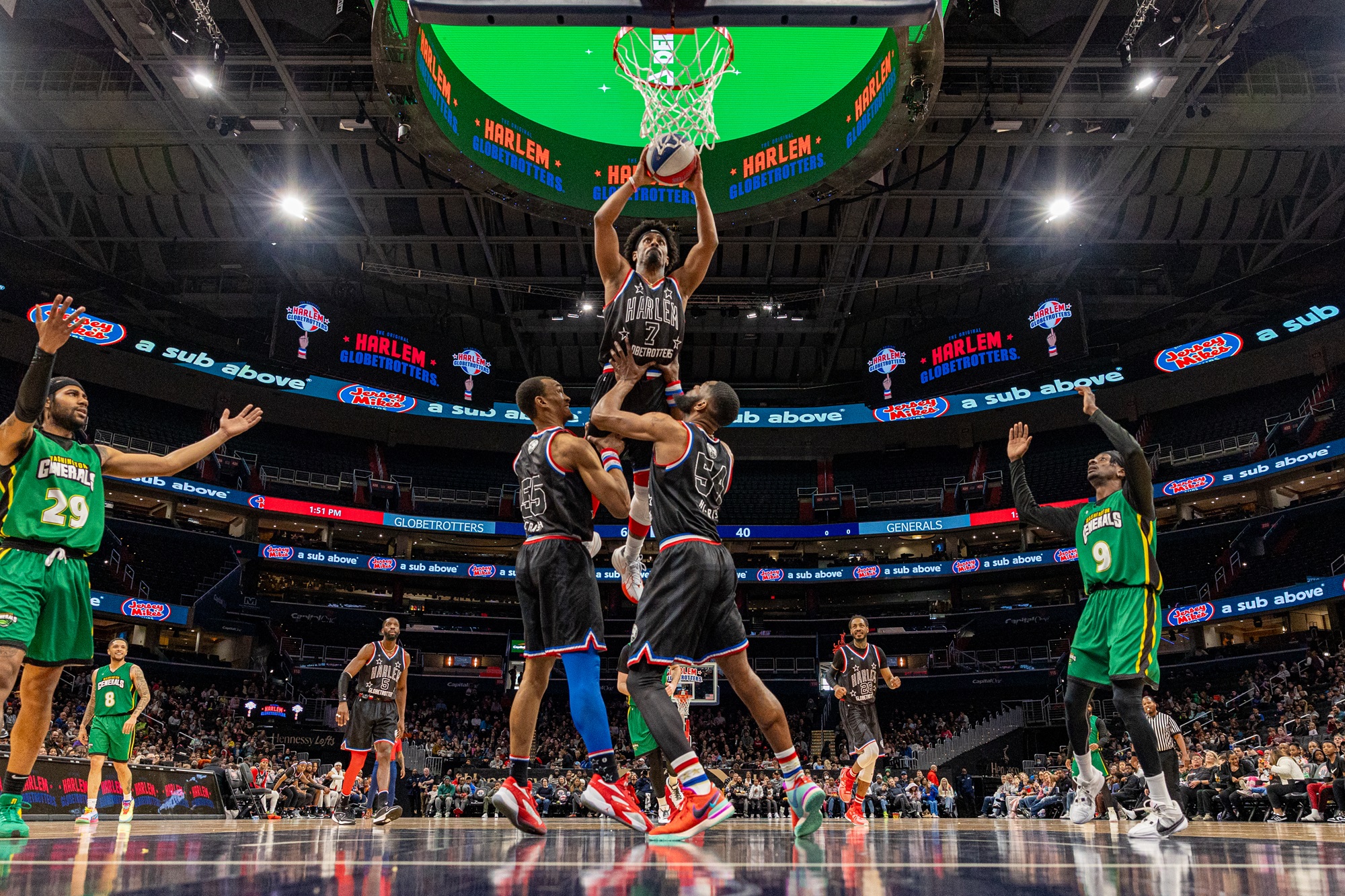 Un show anterior de los Globetrotters (CEDIDA)