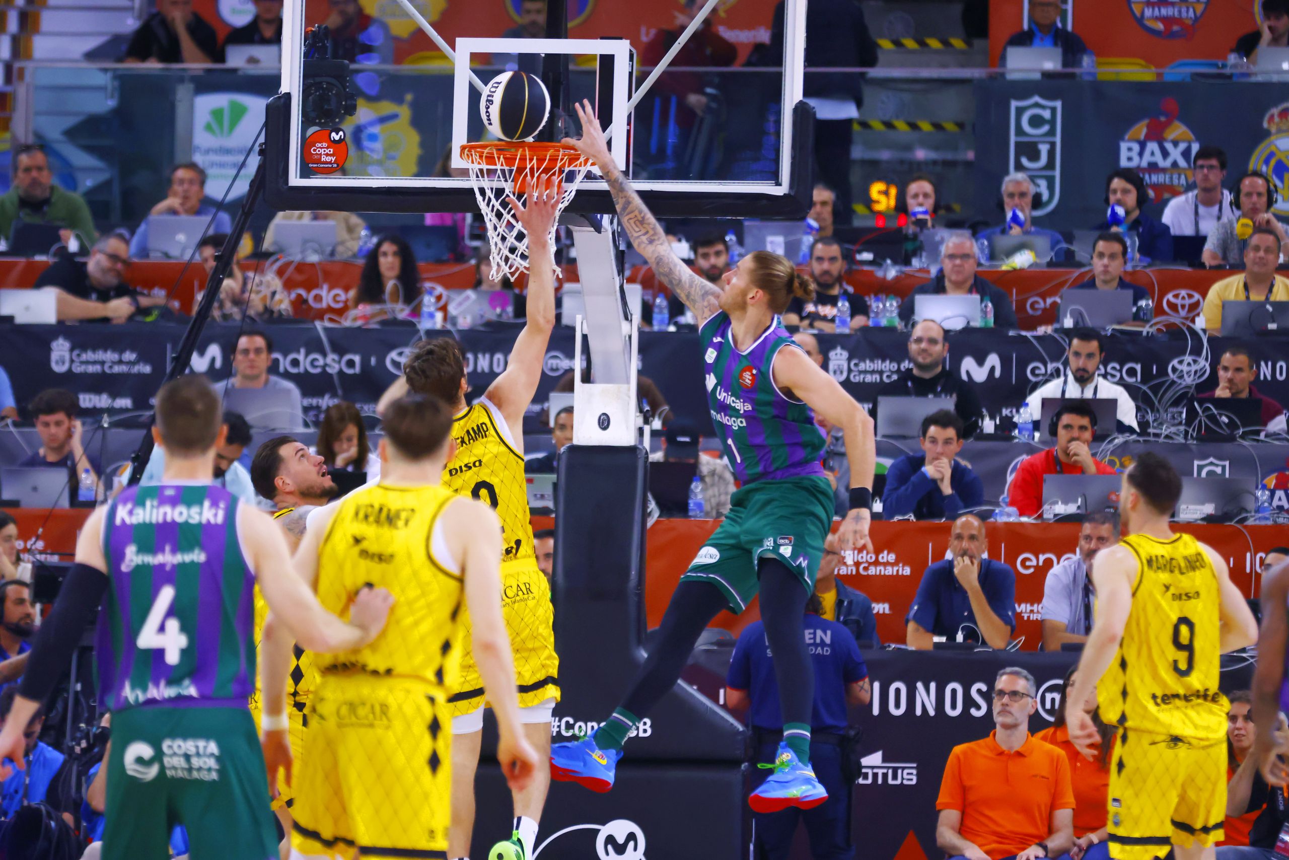 Imagen del Unicaja- La Laguna Tenerife de semifinal Copa ACB (ACB PHOTO)