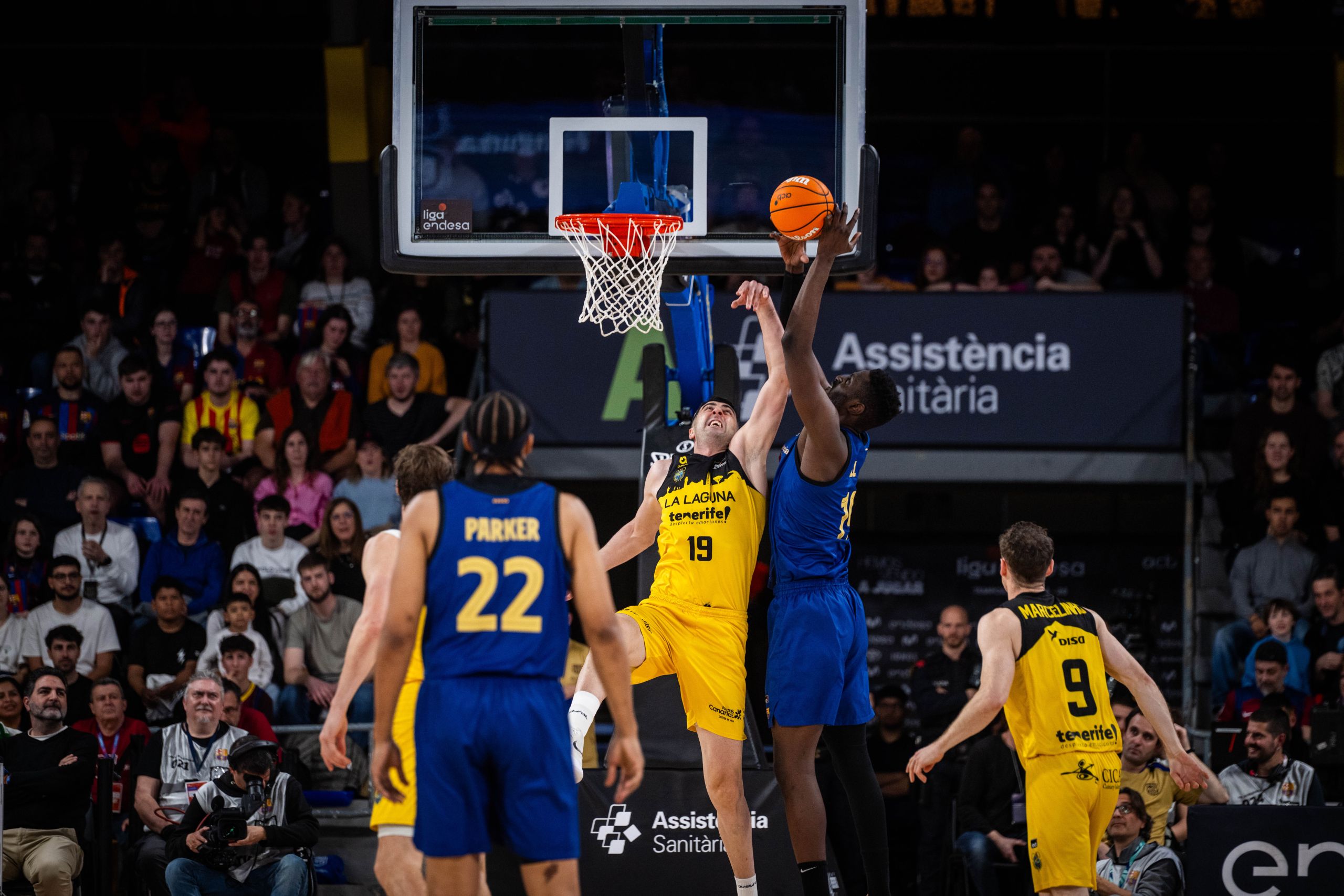 Shermadini pelea un balón durante el partido (ACB PHOTO)
